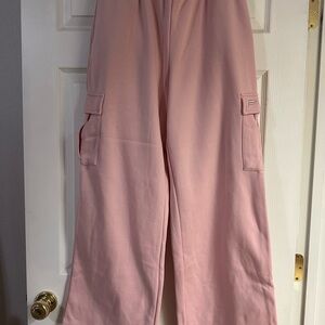 Women’s Fabletics Pink Cargo Wideleg sweatpants